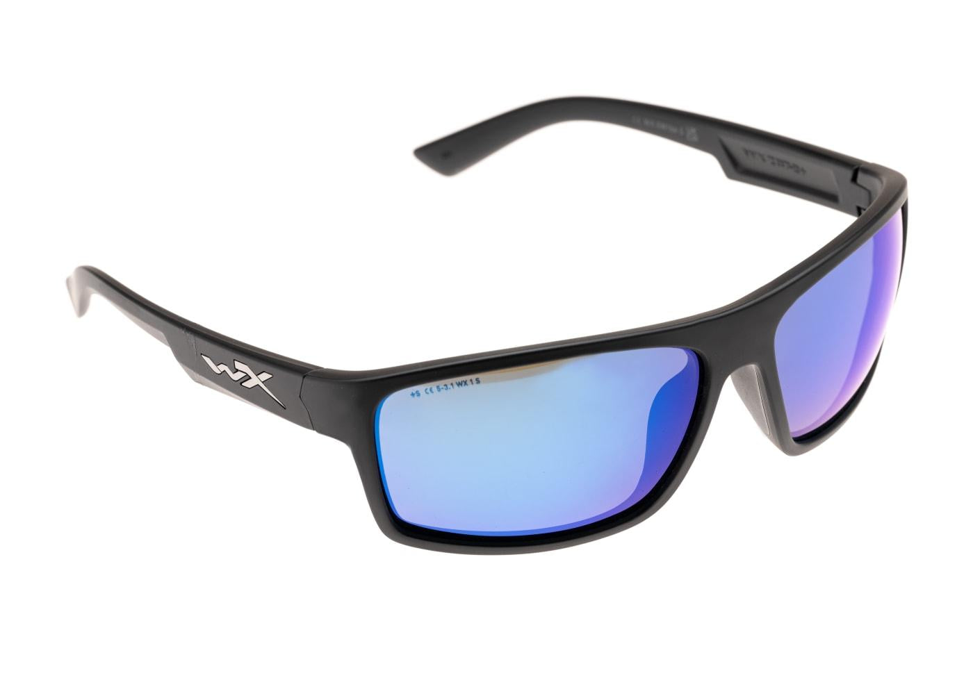 Wiley X WX Peak Captivate Polarized Blue Mirror Black