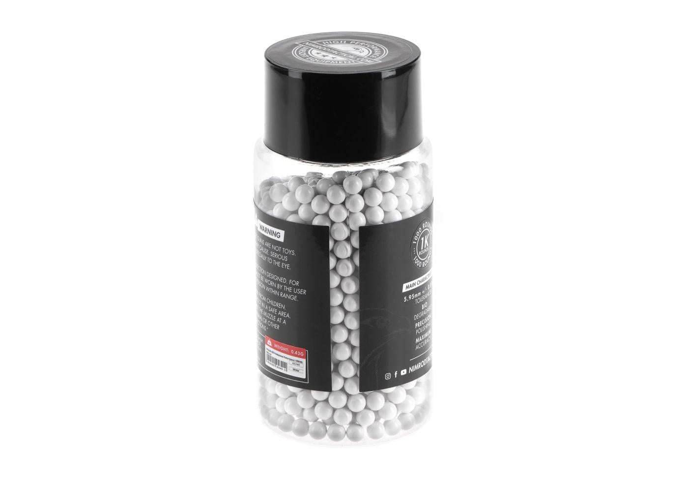 Nimrod 0.43g Airsoft Bio BB Professional Performance 1000rds White