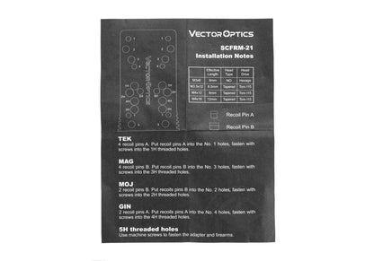Vector Optics CZ 75 Shadow / Shadow 2 / SP-01 Universal Adapter Black