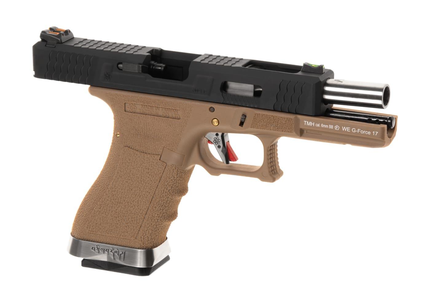 WE G-Force 17 BK Silver Barrel Metal Version GBB Desert