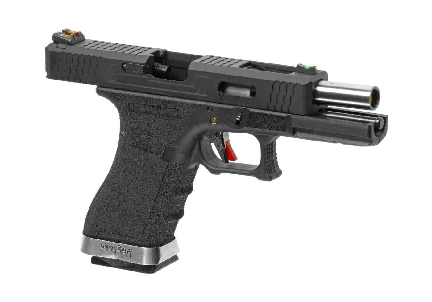 WE G-Force 18C BK Silver Barrel Metal Version GBB Black