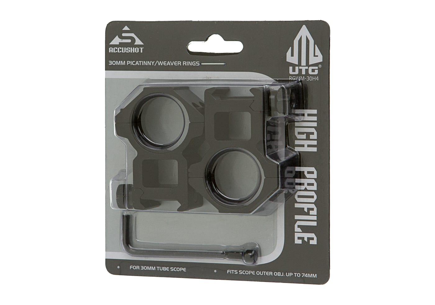 Leapers 30mm Mount Rings High Black