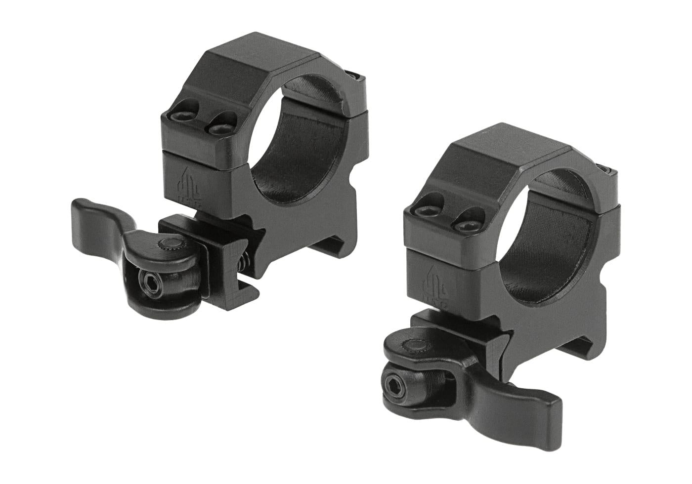 Leapers QD 25.4mm CNC Mount Rings Low Black