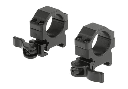 Leapers QD 25.4mm CNC Mount Rings Low Black