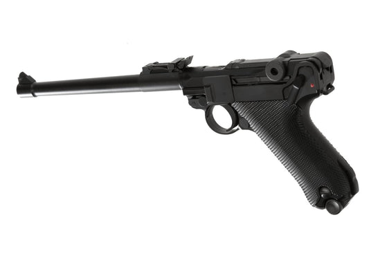 WE P08 8 Inch Full Metal GBB Black
