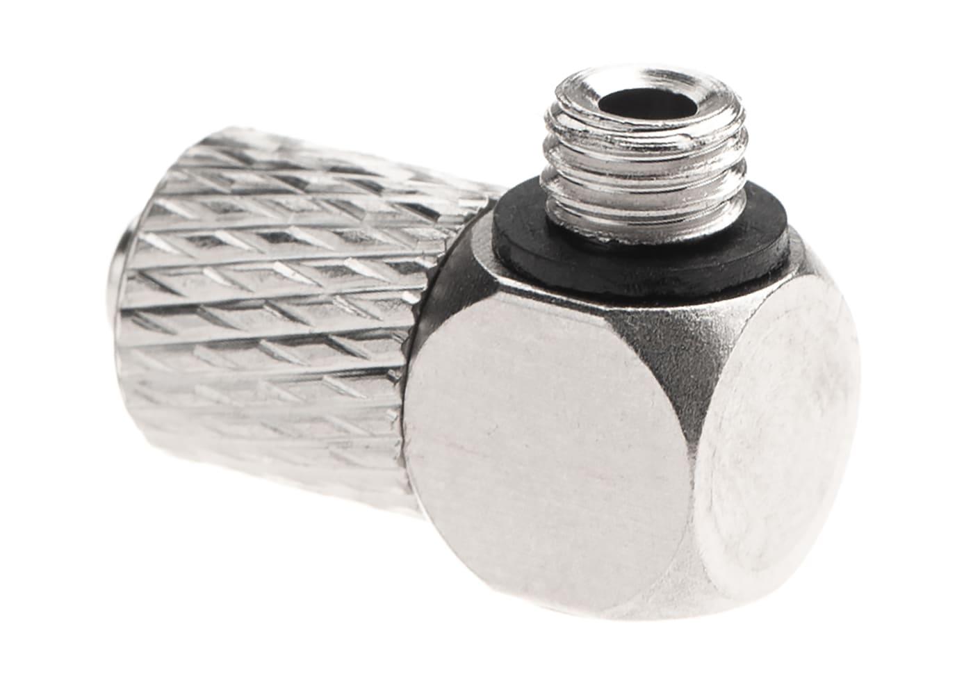 EpeS HPA 6mm Hose Coupling with Screwed Catch 90 Degree - Outer M5 Thread