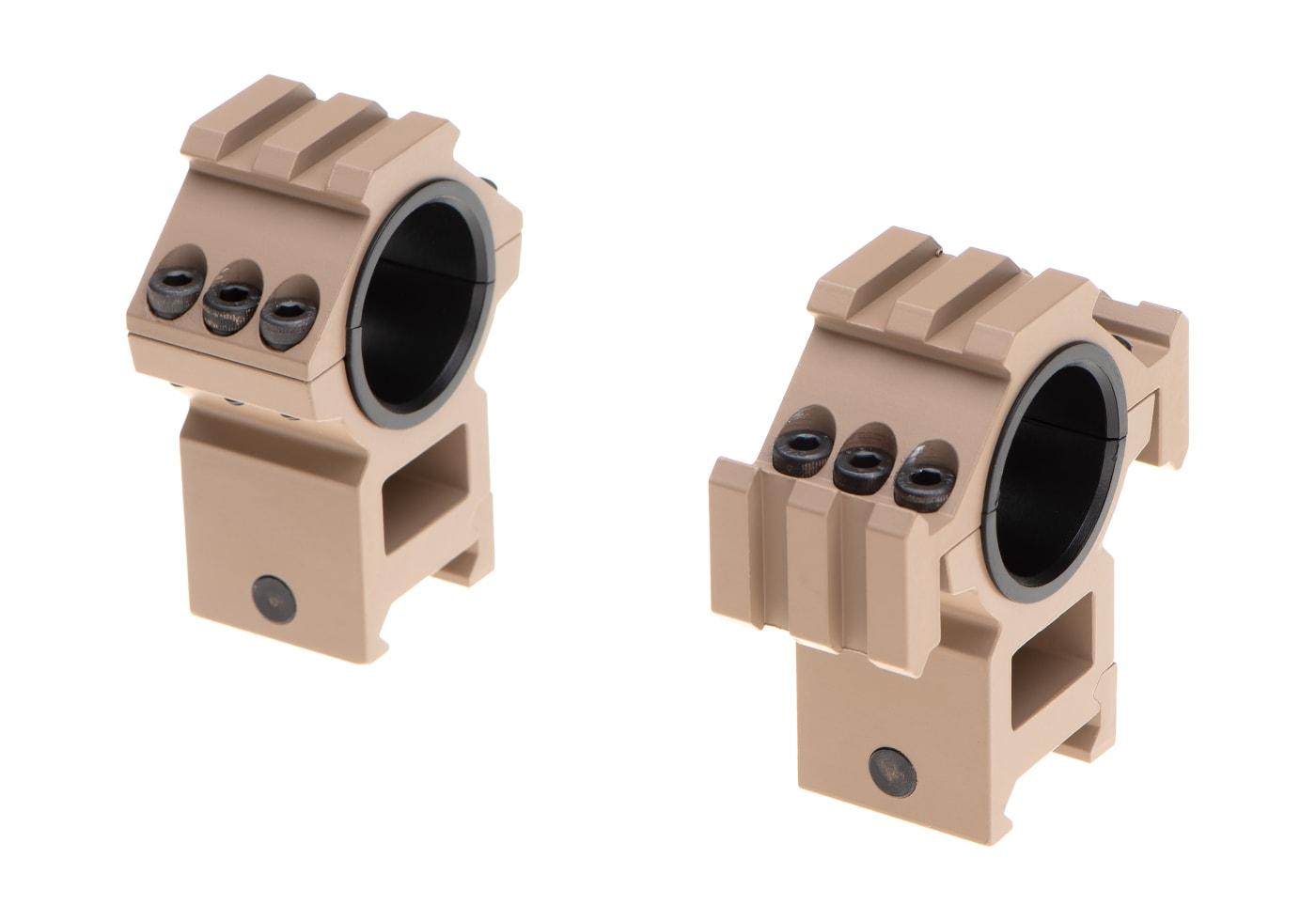 Aim-O Tri-Side Rail 25.4mm / 30mm Mount Rings Desert