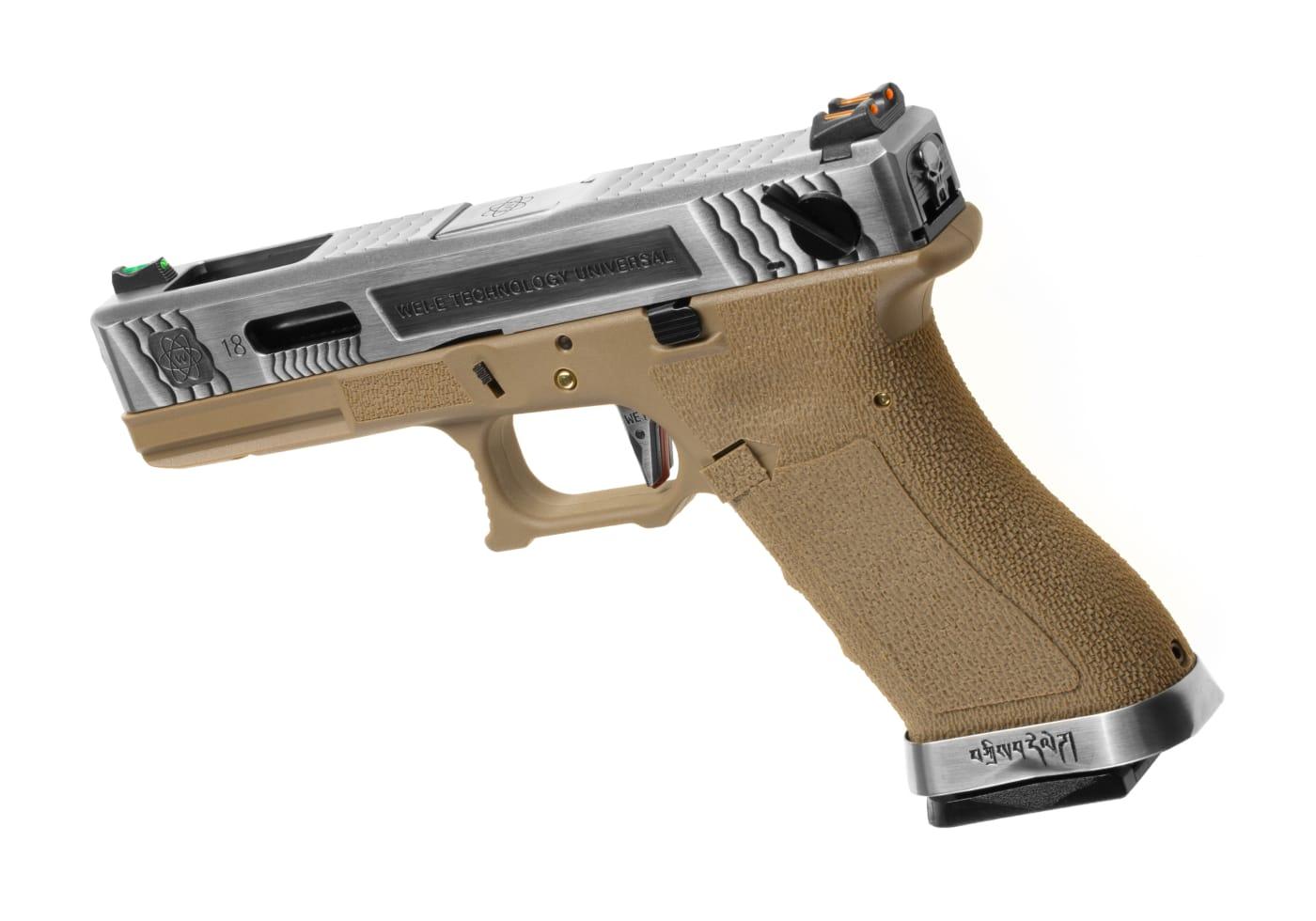 WE G-Force 18C SV Silver Barrel Metal Version GBB Desert