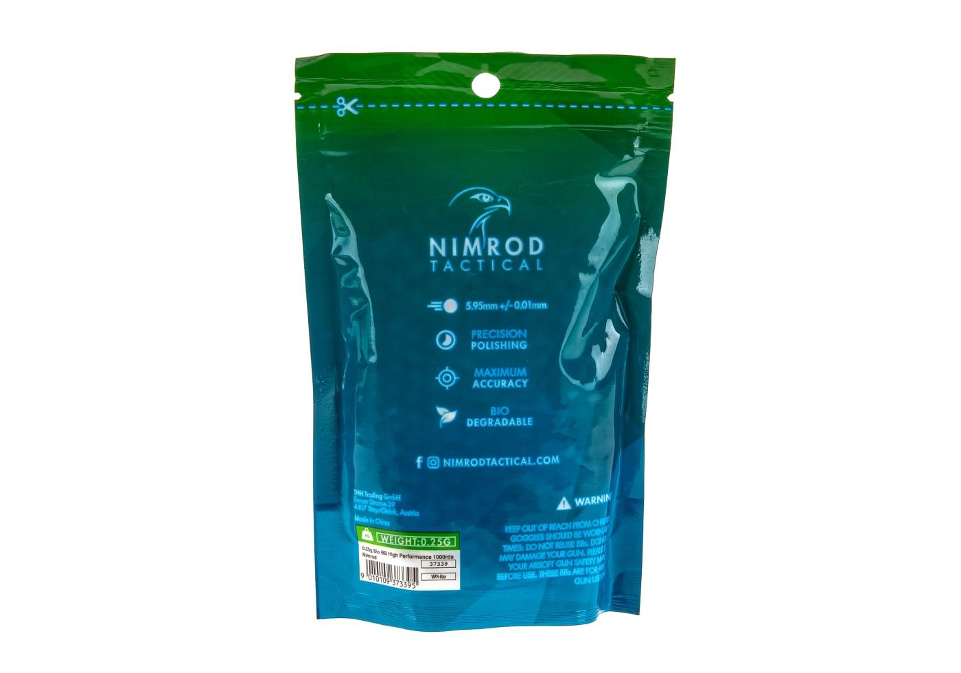 Nimrod 0.25g Airsoft Bio BB High Performance 1000rds White