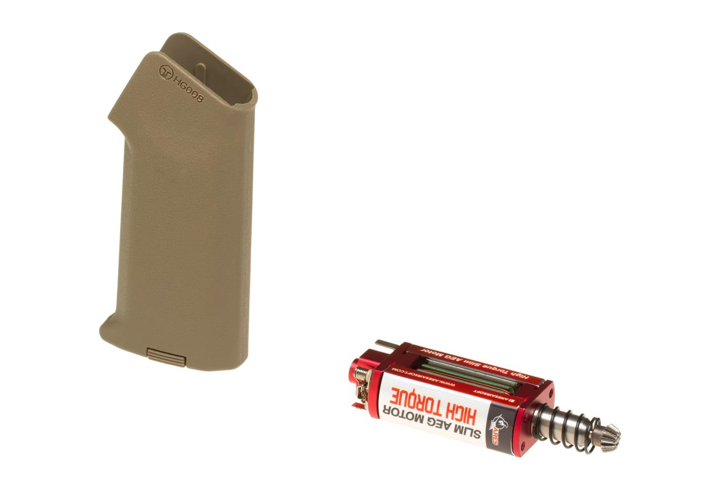 Ares High Torque Slim Motor + Amoeba Slim Pistol Grip Desert