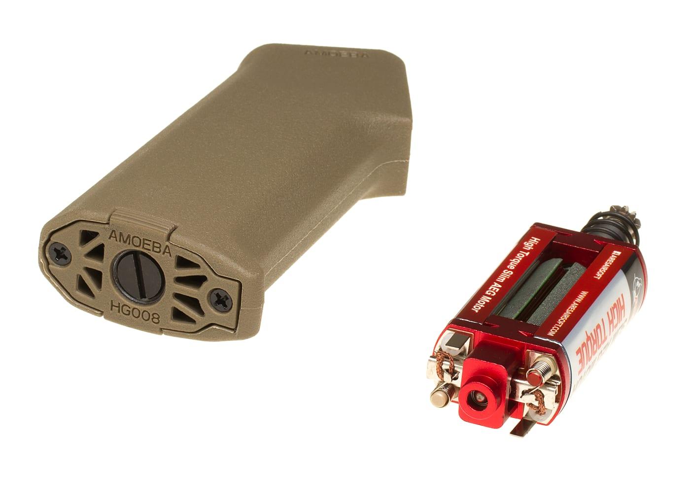 Ares High Torque Slim Motor + Amoeba Slim Pistol Grip Desert
