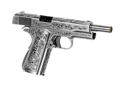 WE M1911 Etched Full Metal GBB Silver