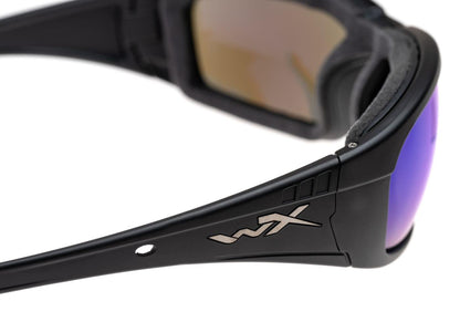 Wiley X WX Boss Captivate Polarized Blue Mirror Black