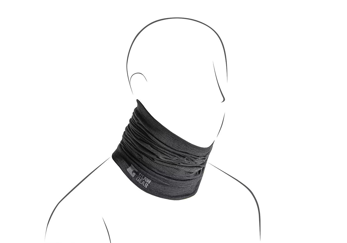 Clawgear Merino Seamless Neck Gaiter Long Black