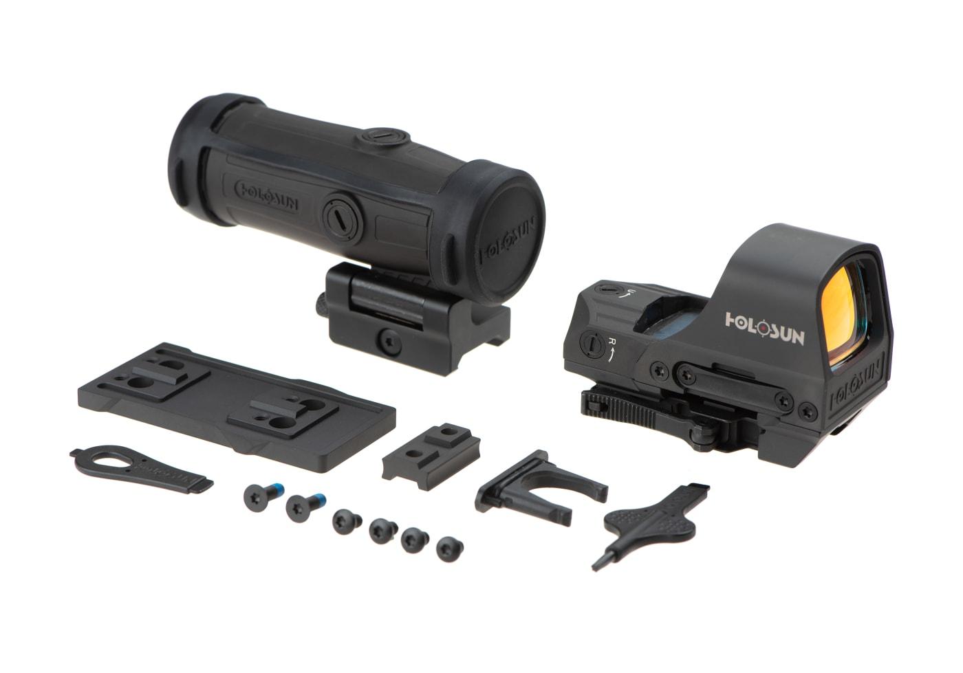 Holosun HS510C Solar Red Circle Dot Sight Combo with HM3X Black