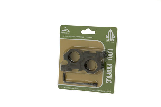Leapers 25.4mm Scope Mount Rings Low Black