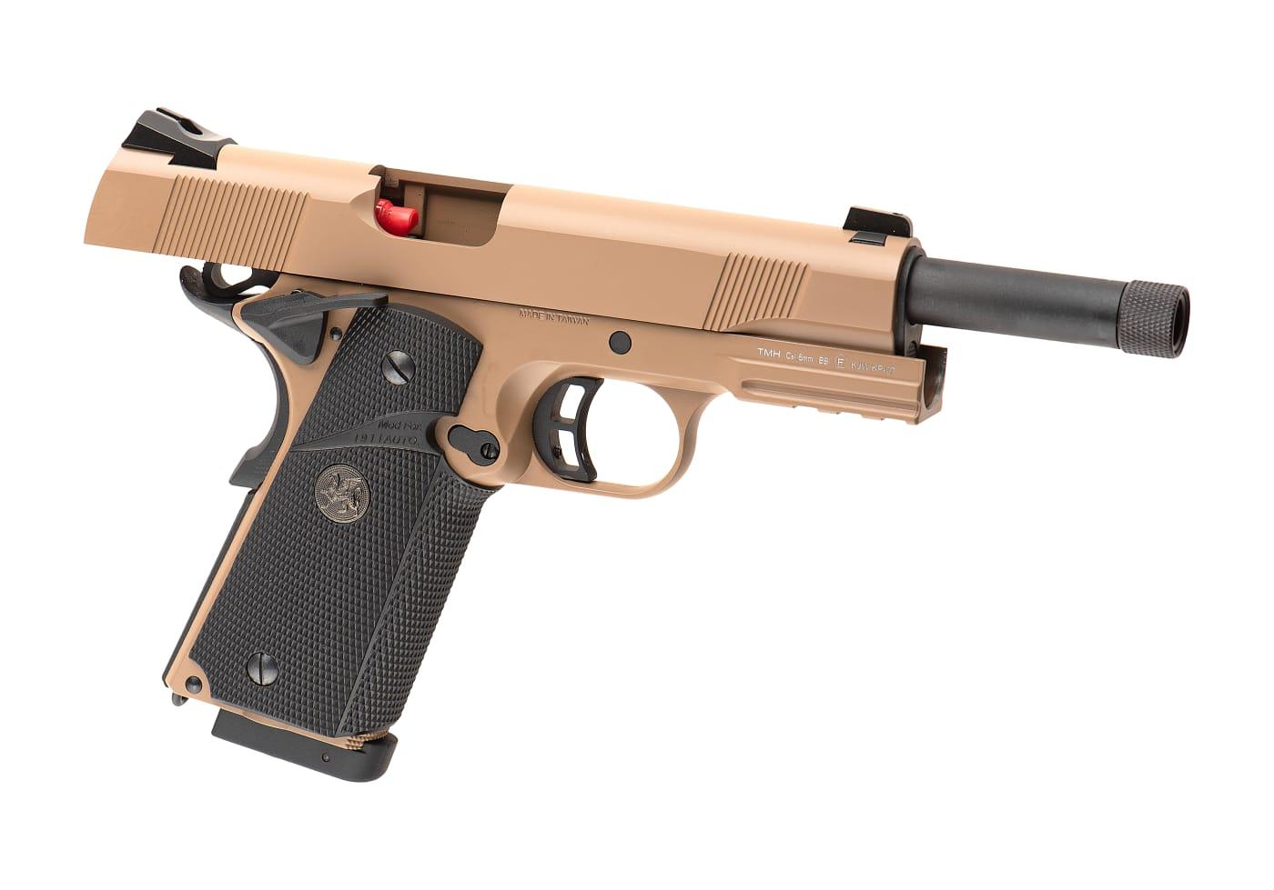 KJW M1911 MEU TBC Full Metal Co2 Pistol Tan