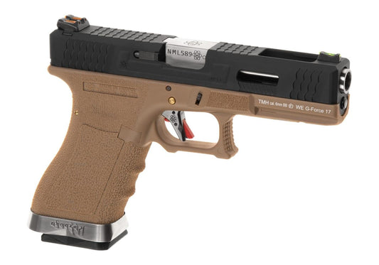 WE G-Force 17 BK Silver Barrel Metal Version GBB Desert