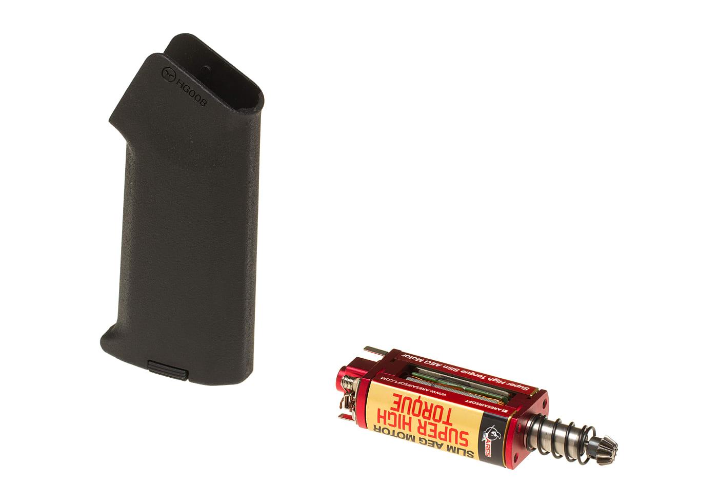 Ares Super High Torque Slim Motor + Amoeba Slim Pistol Grip Black