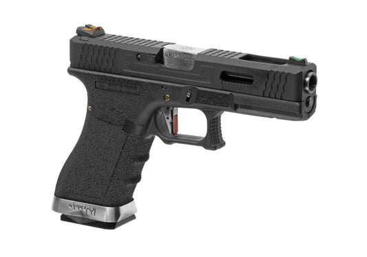 WE G-Force 17 BK Silver Barrel Metal Version GBB Black