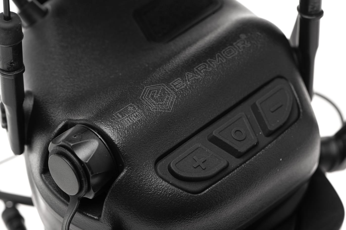 Earmor M32X Plus Hearing Protection Set for ARC Helmet Rails Black