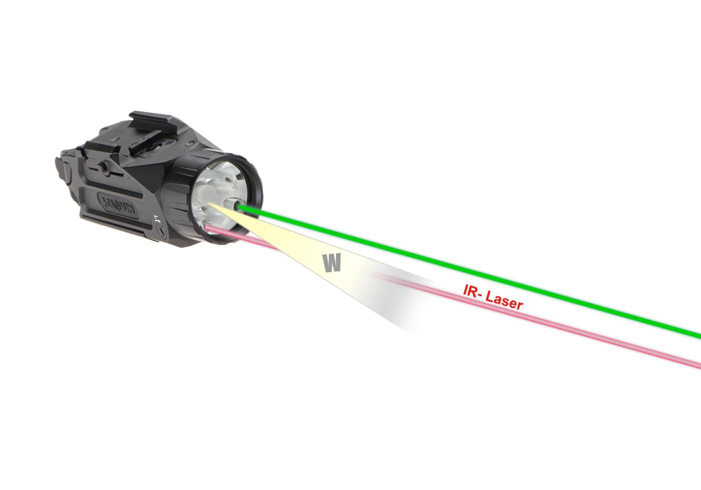 Holosun P.ID Dual Pistol Flashlight / Green + IR Laser Black