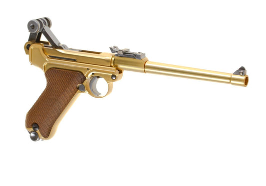 WE P08 8 Inch Full Metal GBB Gold