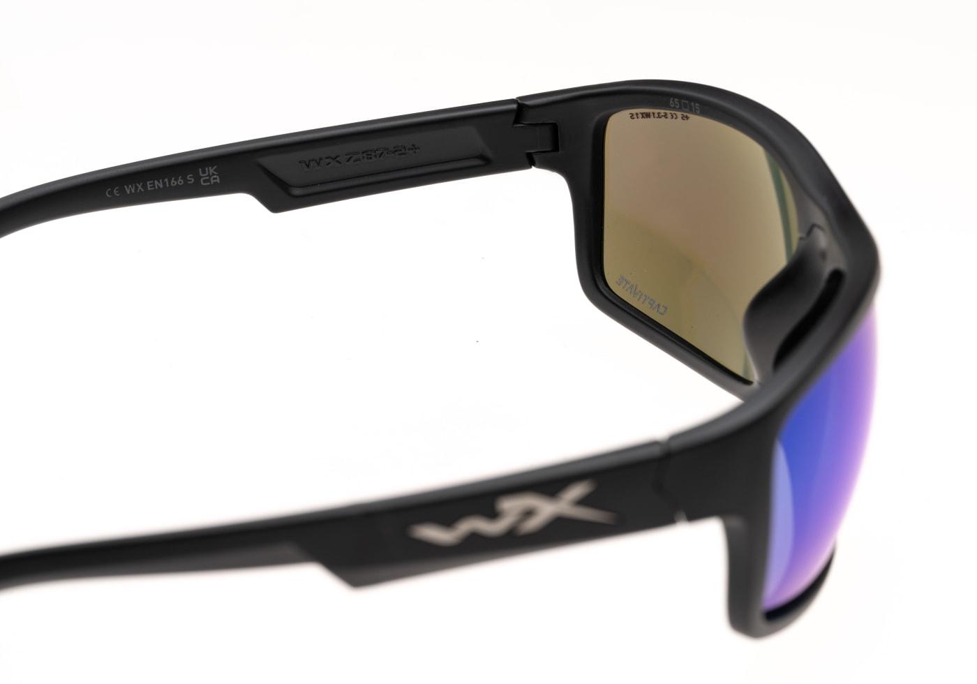 Wiley X WX Peak Captivate Polarized Blue Mirror Black
