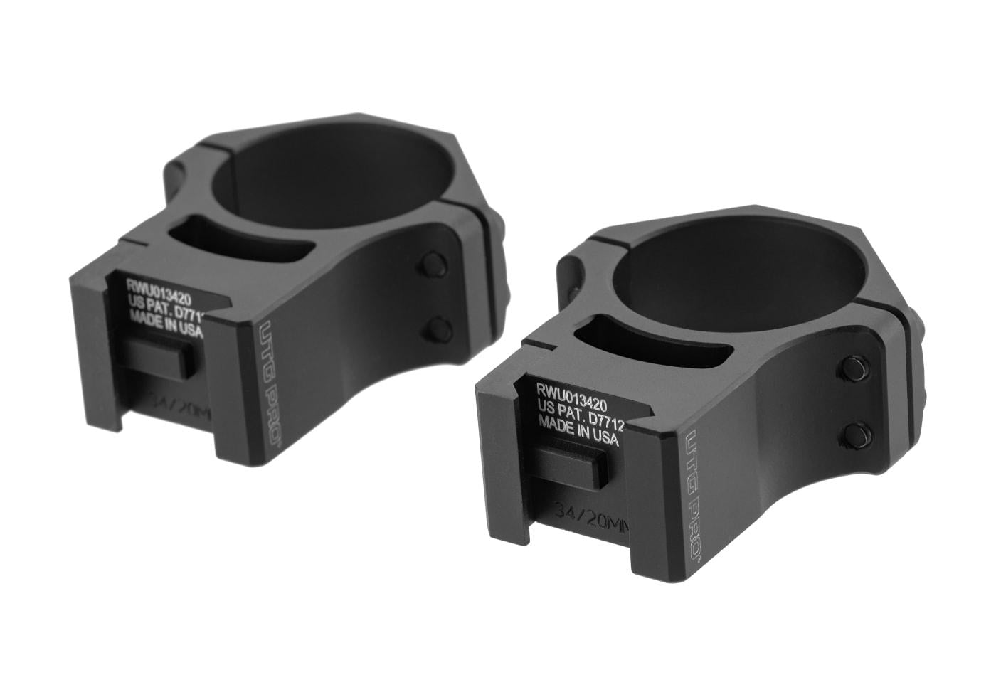 Leapers PRO 34mm High Profile P.O.I. Picatinny Scope Mount Rings Black