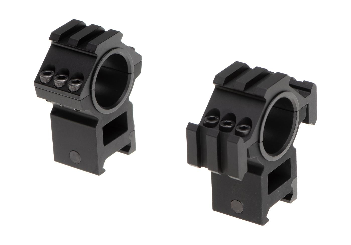 Aim-O Tri-Side Rail 25.4mm / 30mm Mount Rings Black