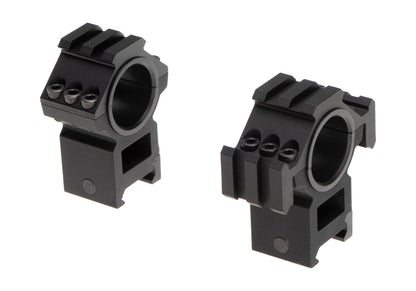 Aim-O Tri-Side Rail 25.4mm / 30mm Mount Rings Black