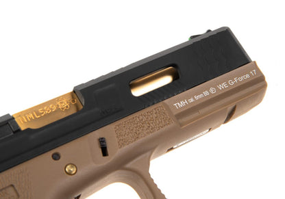 WE G-Force 17 BK Gold Barrel Metal Version GBB Desert
