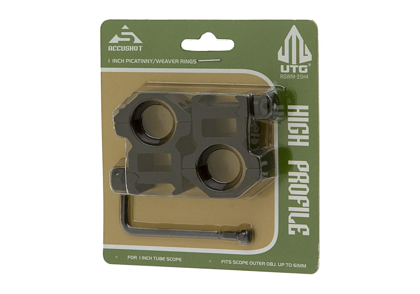 Leapers 25.4mm Mount Rings High Black