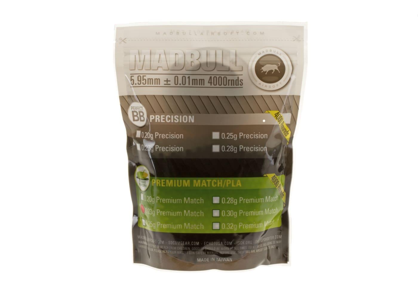 Madbull 0.23g Bio Premium Match Grade PLA 6mm bb's 4000rds
