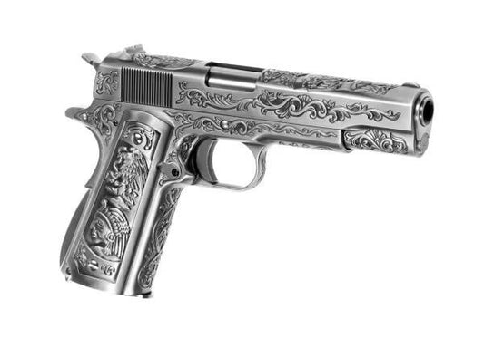 WE M1911 Etched Full Metal GBB Silver