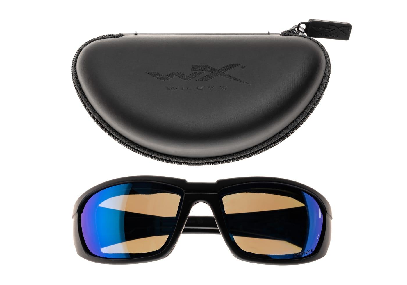 Wiley X WX Boss Captivate Polarized Blue Mirror Black