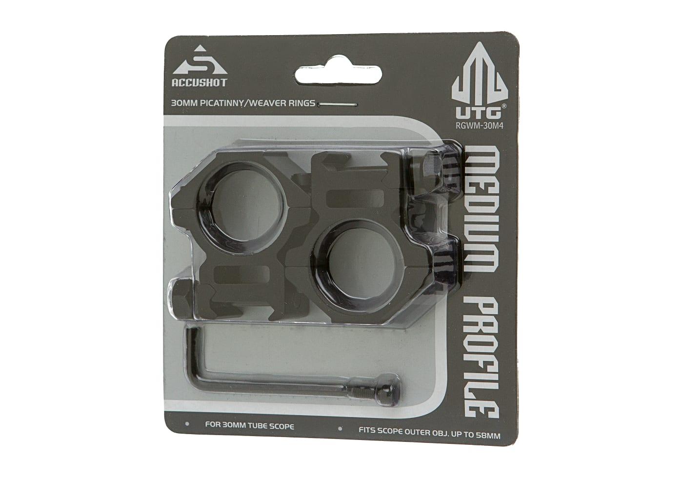 Leapers 30mm Mount Rings Medium Black