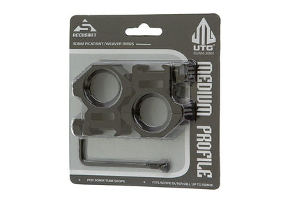 Leapers 30mm Mount Rings Medium Black
