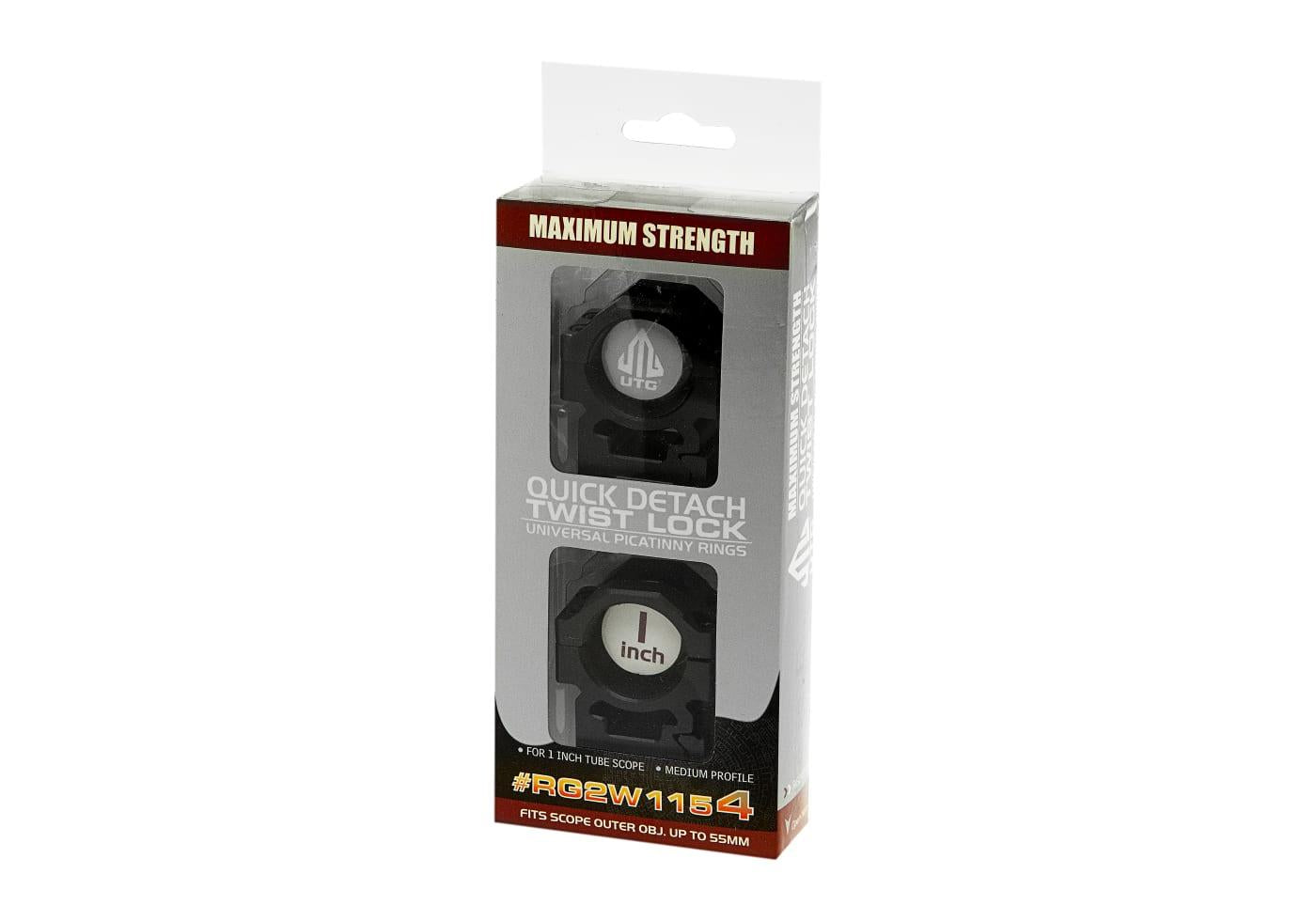 Leapers 25.4mm CNC Mount Rings Medium Black