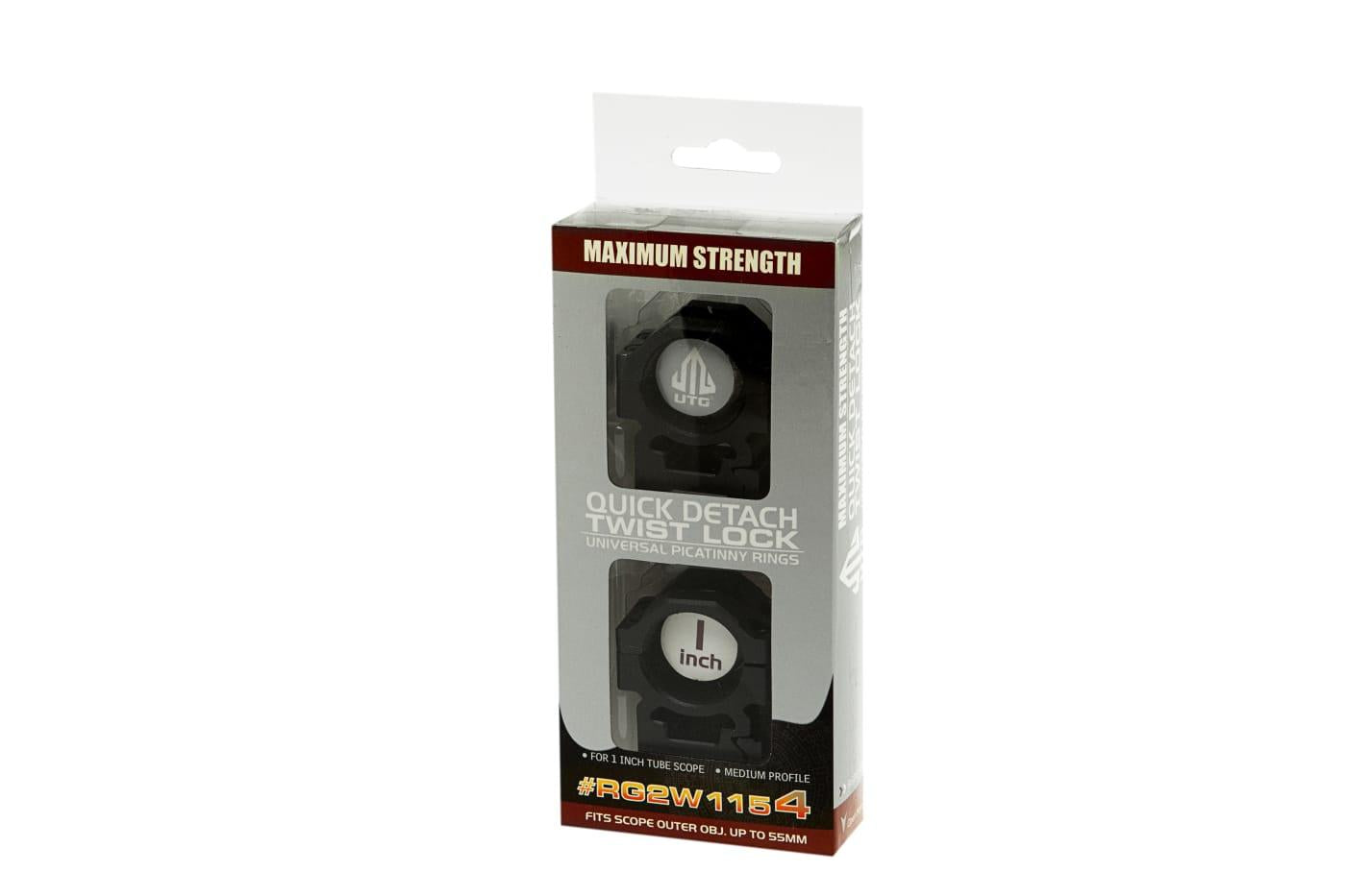Leapers 25.4mm CNC Mount Rings Medium Black