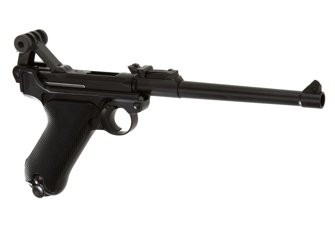 WE P08 8 Inch Full Metal GBB Black