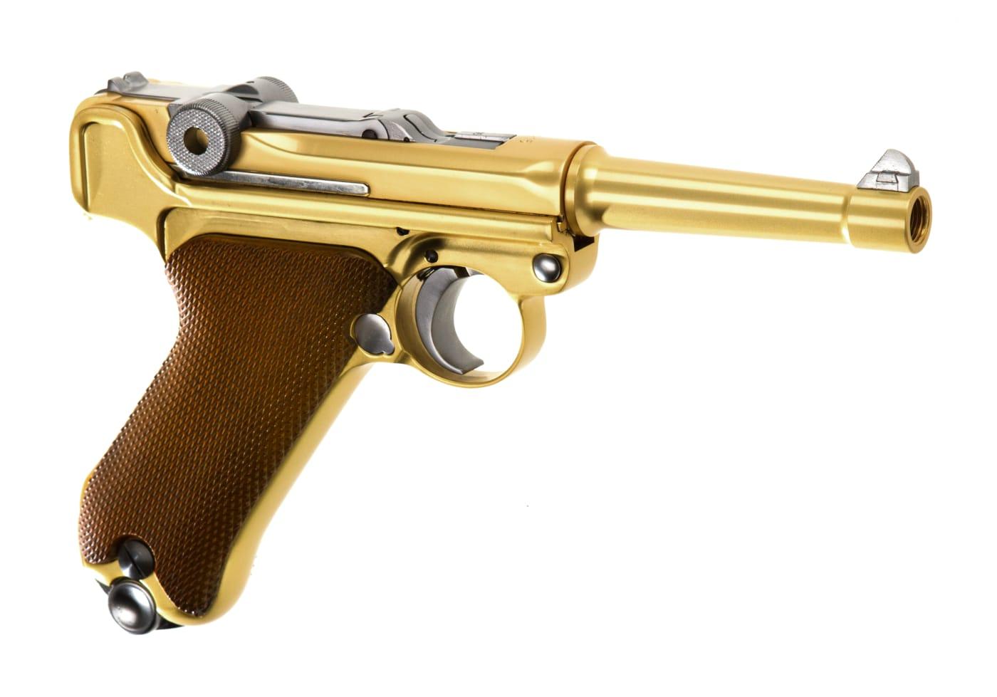 WE P08 Full Metal GBB Gold