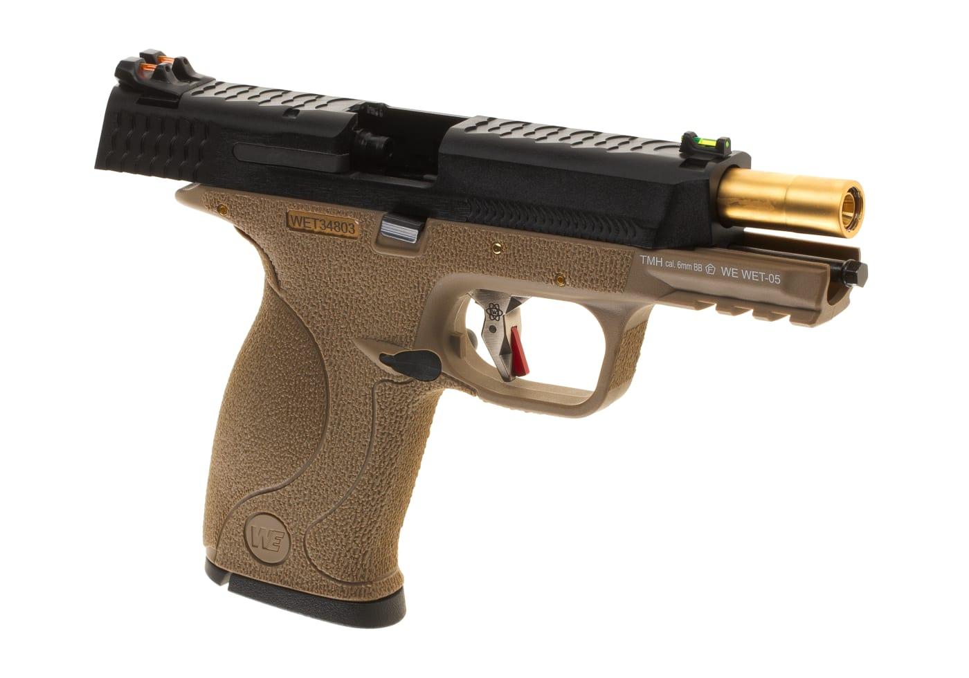 WE WET-05 BK Gold Barrel Metal Version GBB FDE