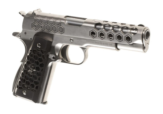WE M1911 Hex Cut Full Metal GBB Silver