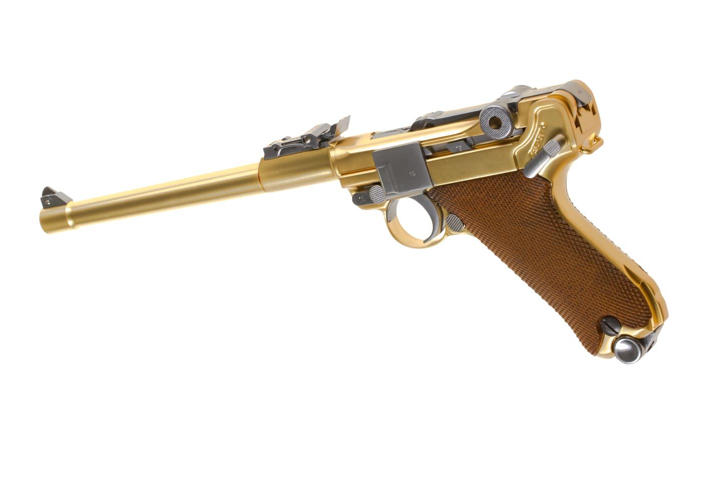 WE P08 8 Inch Full Metal GBB Gold