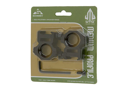 Leapers 25.4mm Mount Rings Medium Black