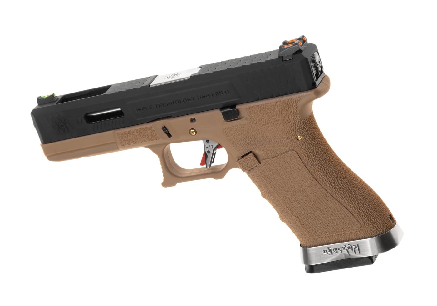 WE G-Force 17 BK Silver Barrel Metal Version GBB Desert