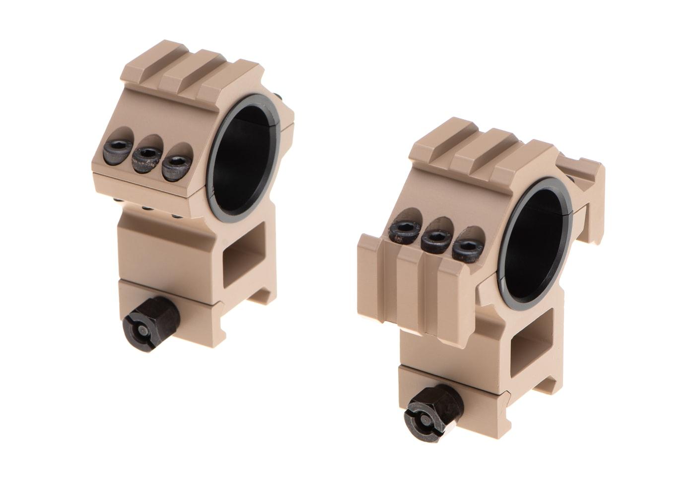Aim-O Tri-Side Rail 25.4mm / 30mm Mount Rings Desert