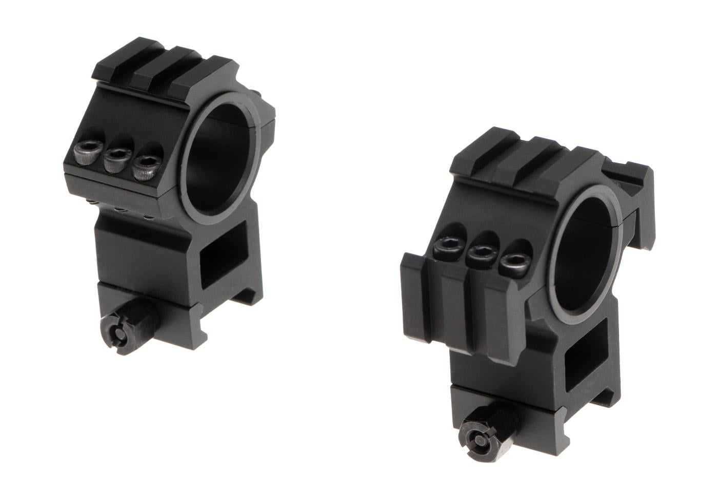 Aim-O Tri-Side Rail 25.4mm / 30mm Mount Rings Black