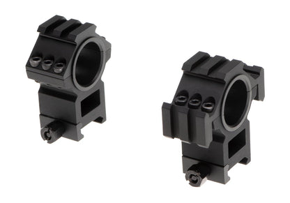 Aim-O Tri-Side Rail 25.4mm / 30mm Mount Rings Black